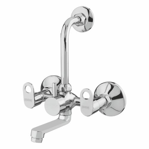 Wall Mixer with Provision for Overhead Shower With L-Bend Pipe Chrome